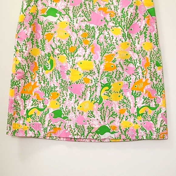 Lilly Pulitzer Womens  Coastal Corral  Fish and sea Horse Print  Skirt Size 6 - Picture 4 of 16